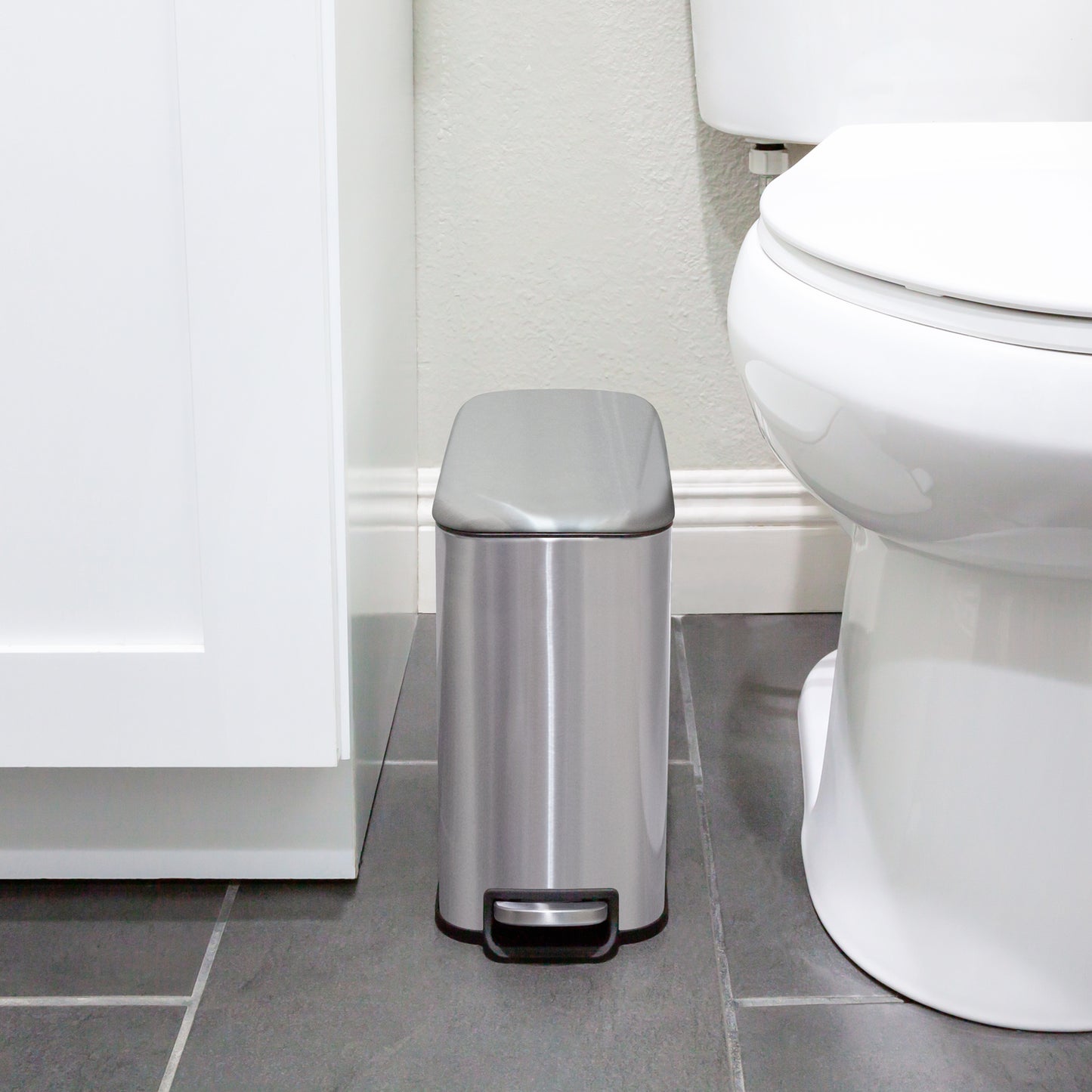 1.3 Gallon Stainless Steel Slim Step Can - Pack of 2