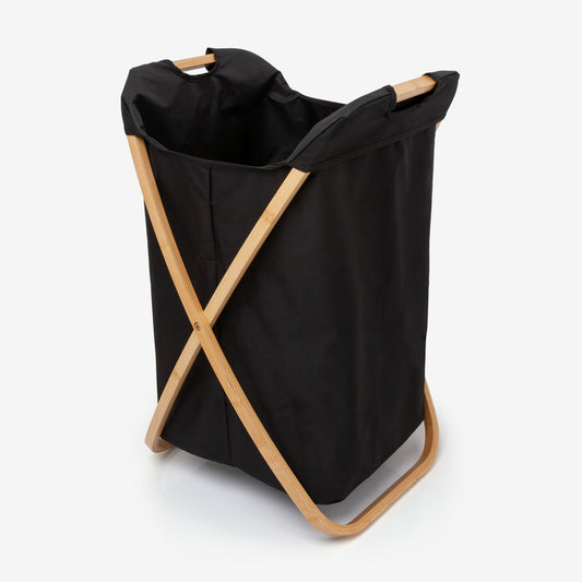 Bamboo X-Frame Laundry Hamper with Removable Bags