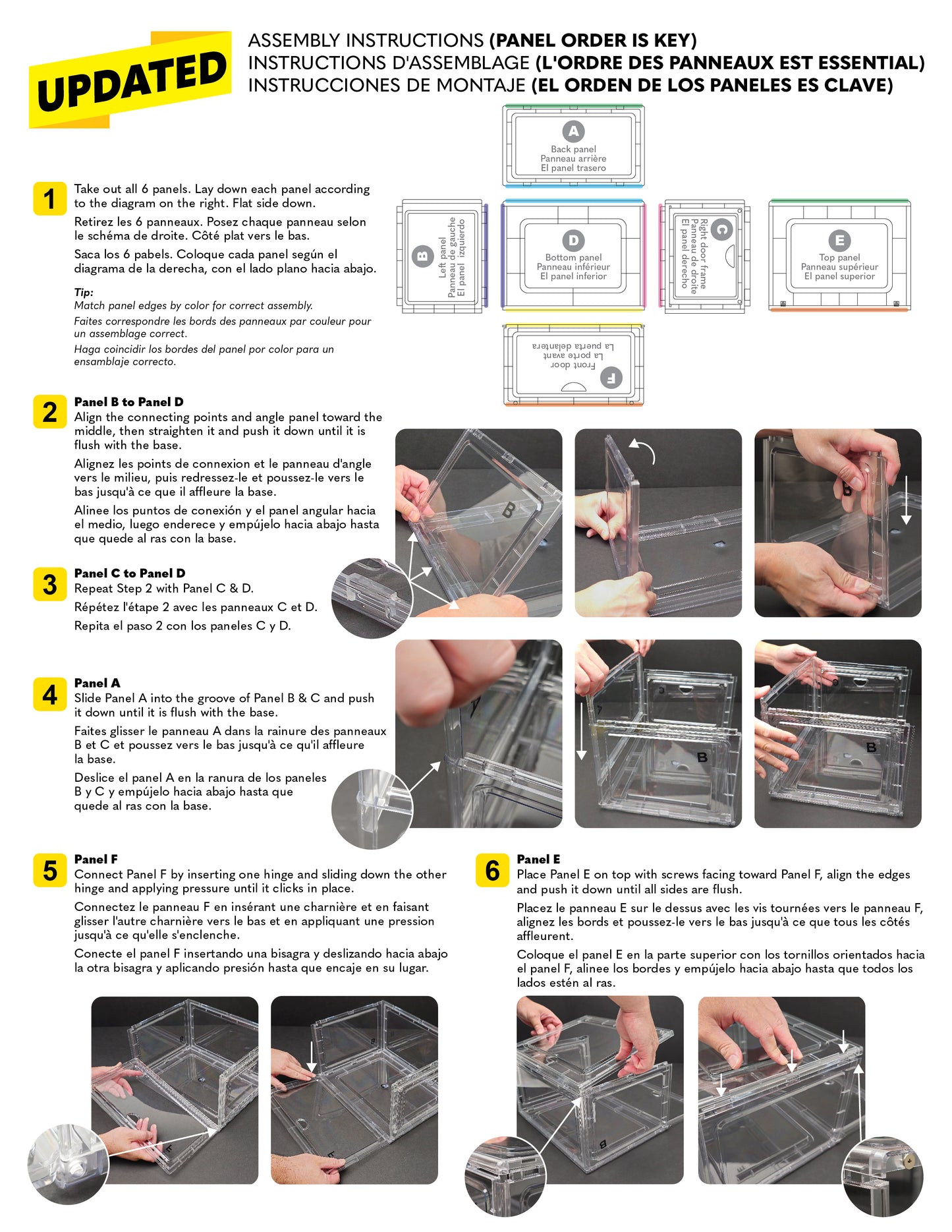 Clear Stackable Shoebox & Organizer with Double Magnetic Doors (Set of 2, 4, or 8)
