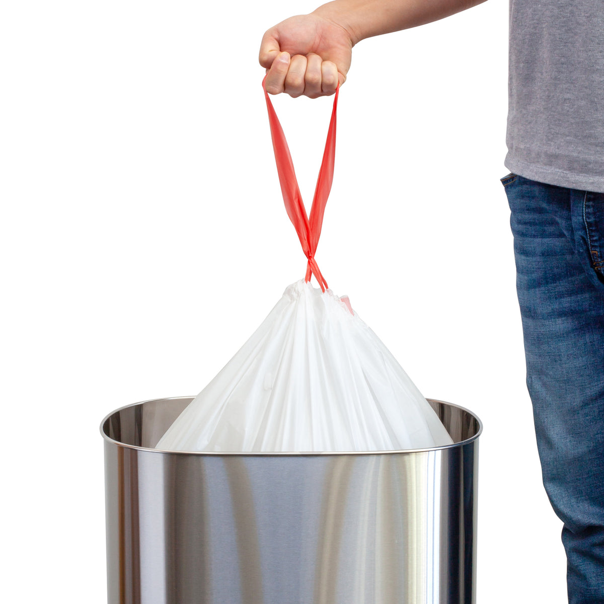20 gallon trash bag custom fit inside Qualiazero step trash can