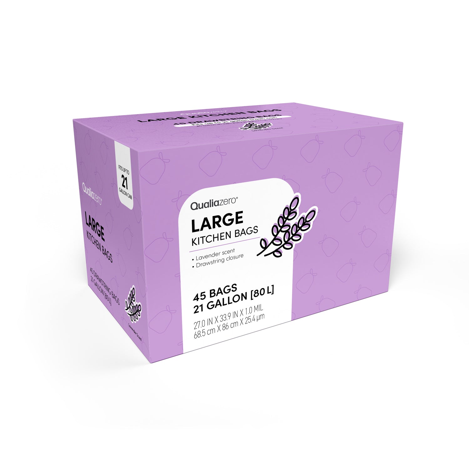 21 Gallon Trash Bags - Lavender Scent – QualiaWare