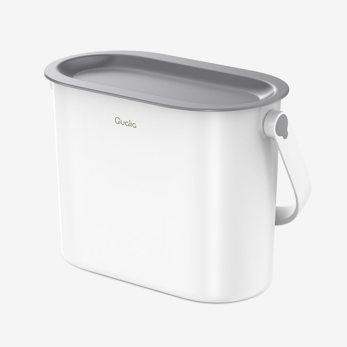 Qualia 1 gallon ABS countertop compost bin with gray lid