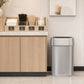 Qualiazero 21.1 gallon office lobby open top trash can with earthy gray trim for boba shop