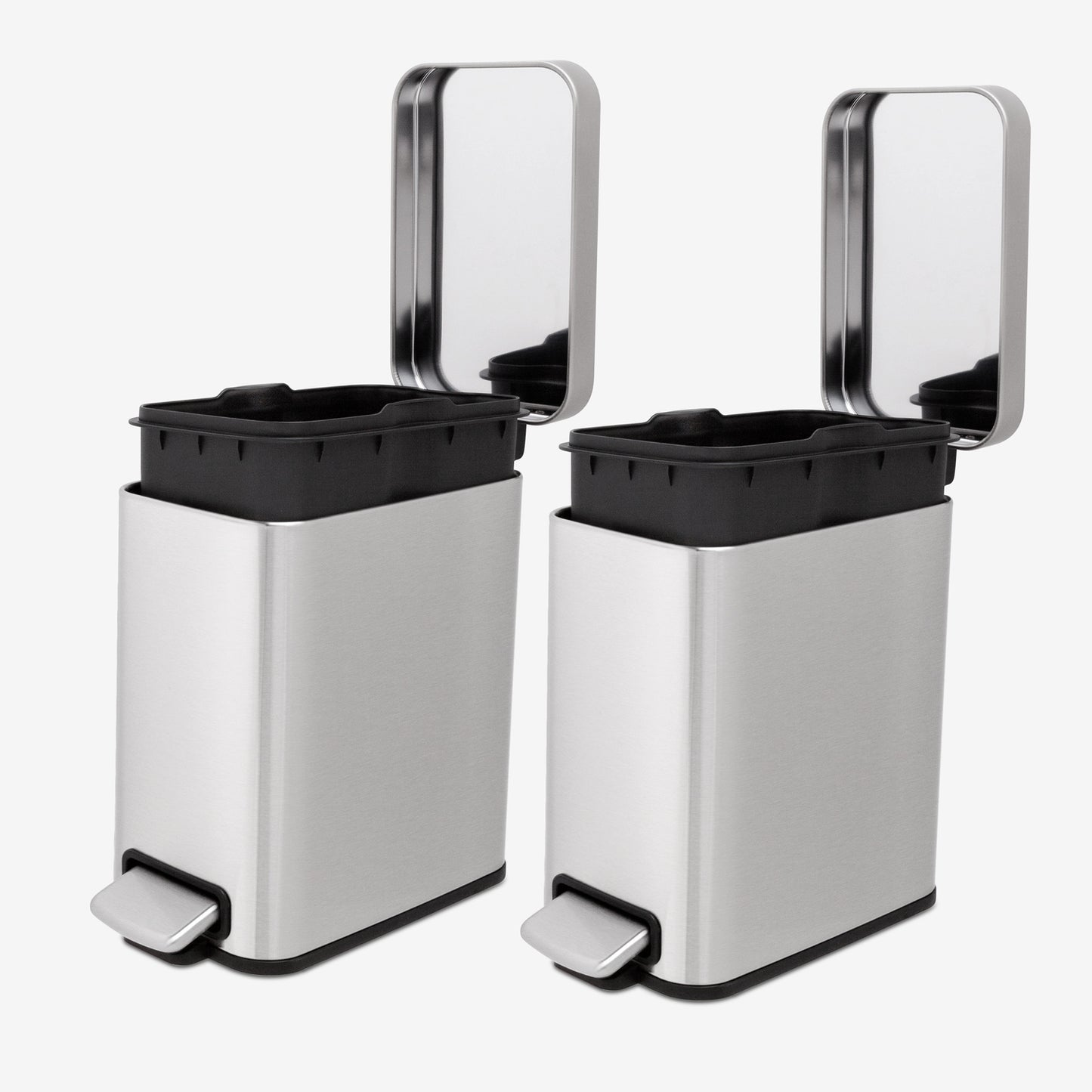 1.3 Gallon Stainless Steel Slim Step Can - Pack of 2