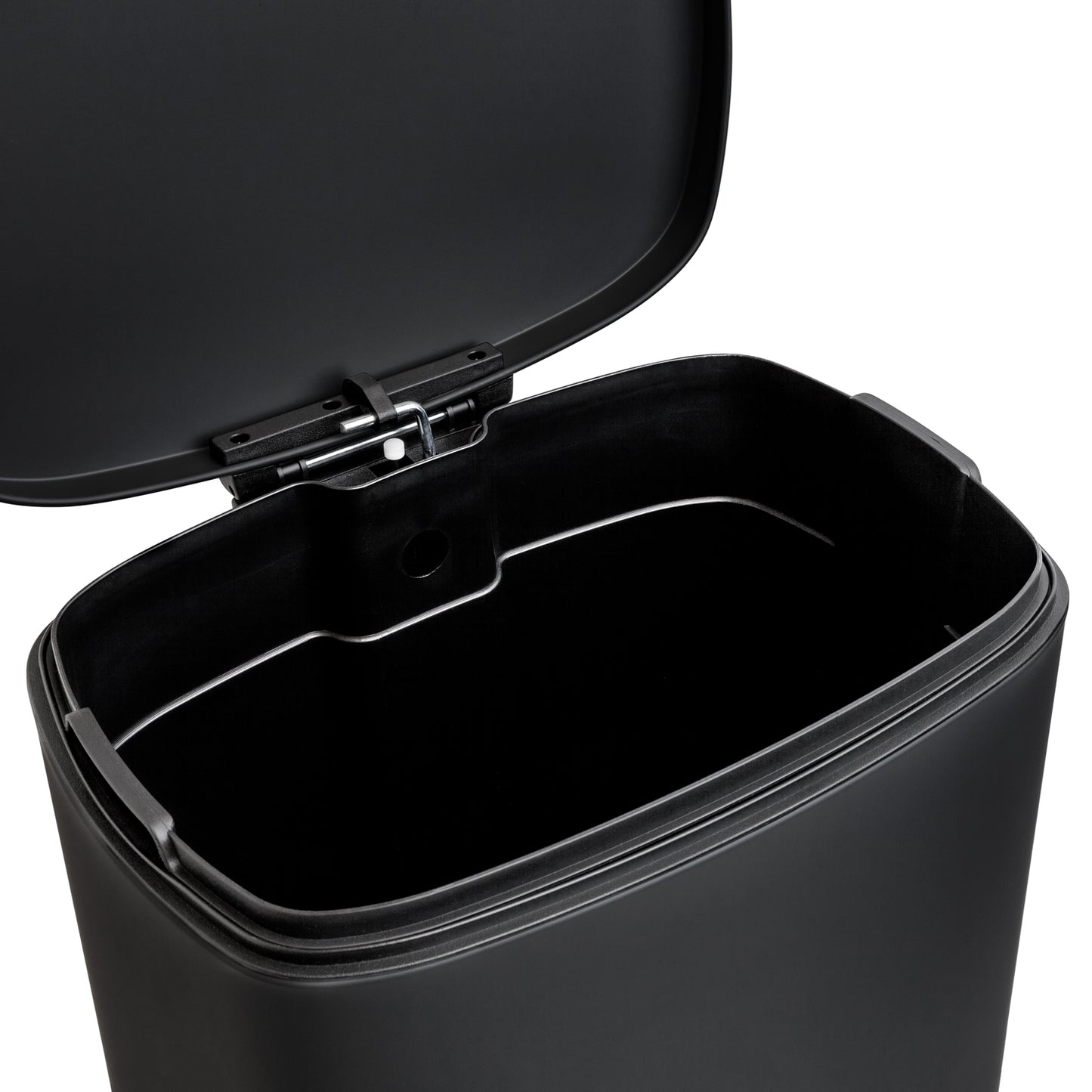 13.2 Gallon + 3.2 Gallon Rectangular Matte Black Step Can Combo