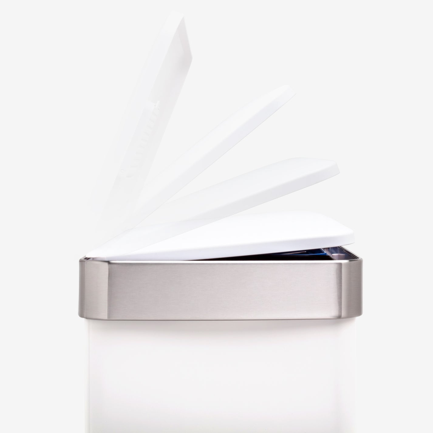 16 Gallon Dual Compartment Stainless Steel Step Can Matte White QualiaWare