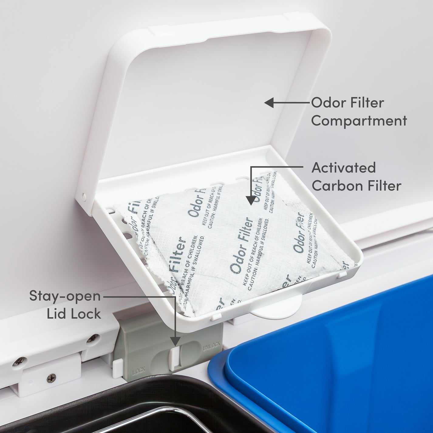 16 Gallon Dual Compartment Stainless Steel Step Can Matte White QualiaWare