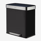 16 Gallon Dual Compartment Stainless Steel Step Can - Matte Black