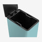 Removable easy-clean inner bucket in small blue trash can