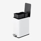 Removable leakproof inner bucket in white bathroom trash can