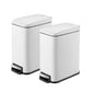 Qualiazero slim white bathroom trash cans with lids, pack of 2