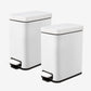 Qualiazero small white bathroom trash cans with lids, pack of 2