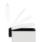 Soft-close lid on slim white bathroom trash can