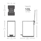 Dimensions of Qualiazero 2.6 gallon white slim bathroom trash can
