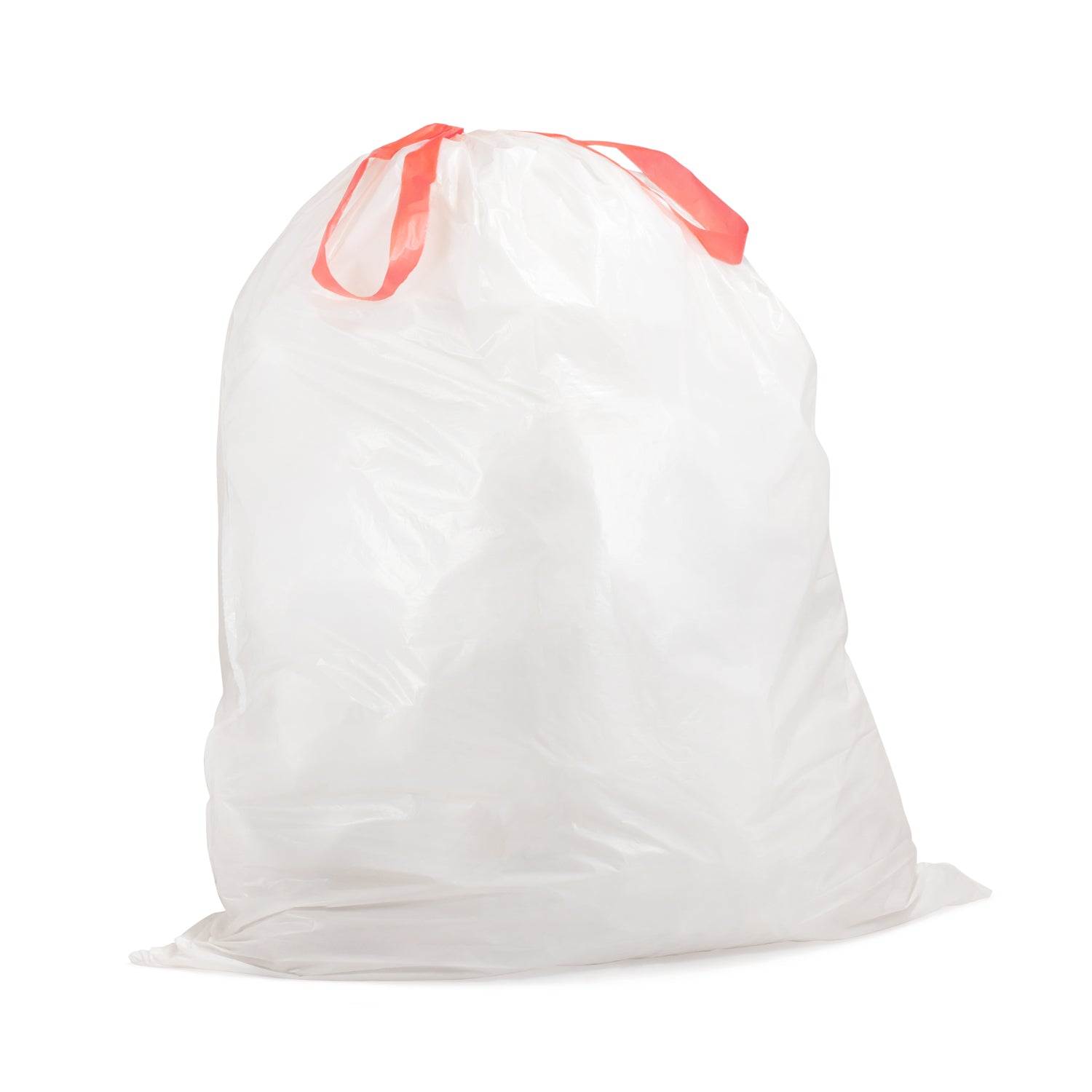 Drawstring closure on Qualiazero 21 gallon trash can liner