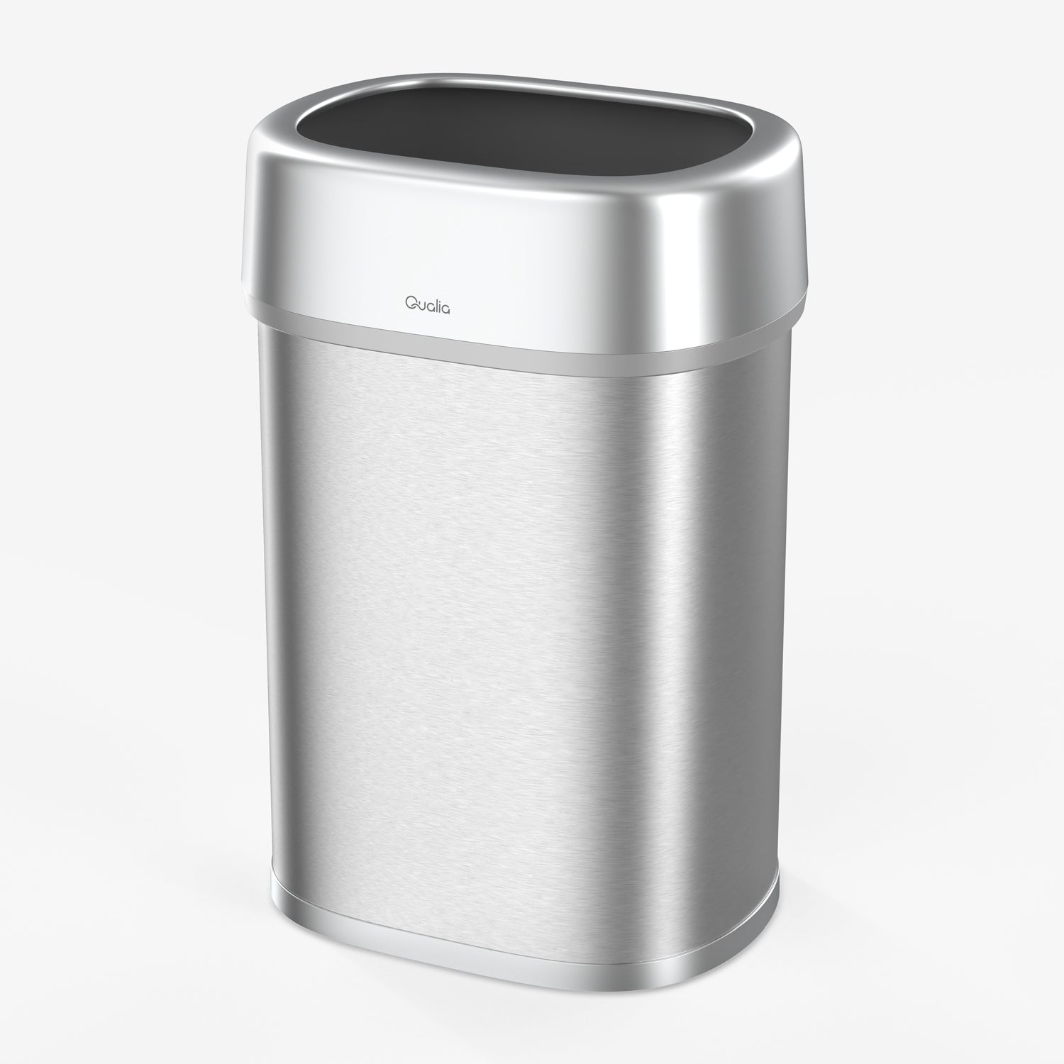Qualiazero 21.1 gallon office lobby open top trash can with earthy gray trim