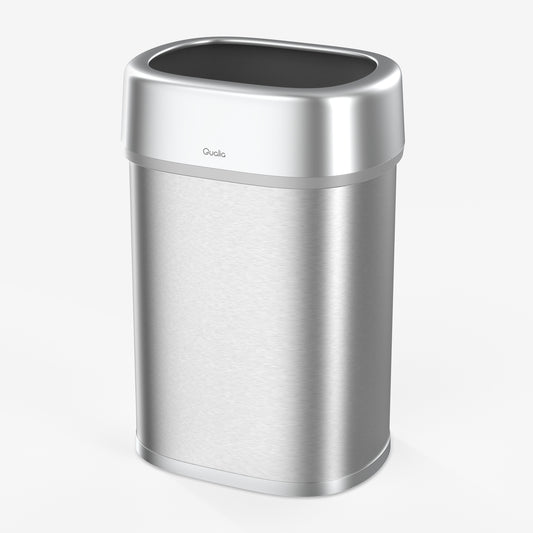 Qualiazero 21.1 gallon office lobby open top trash can with earthy gray trim