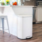 13.2 Gallon Rectangular Stainless Steel Step Can - White