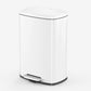 13.2 Gallon Rectangular Stainless Steel Step Can - White
