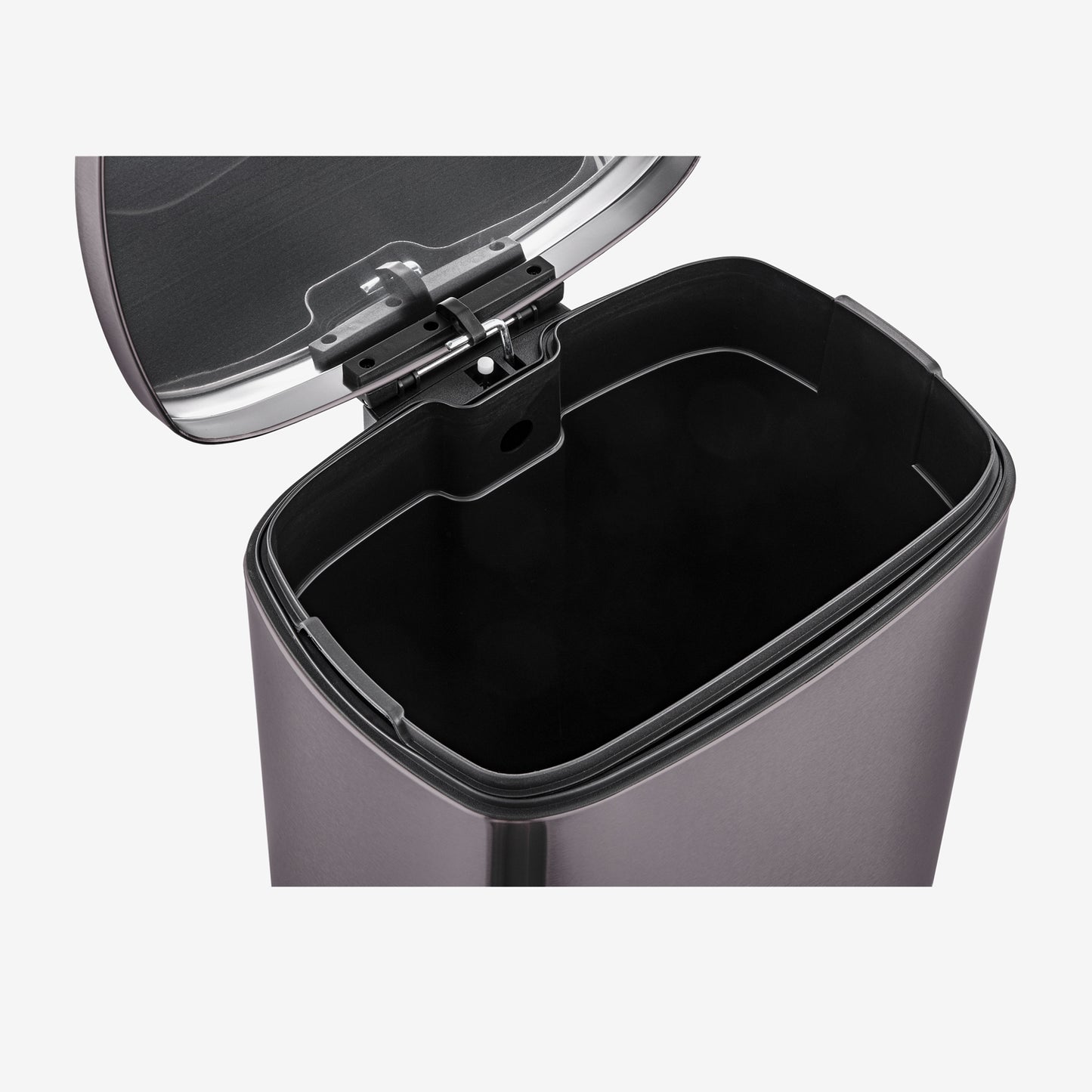 13.2 Gallon Rectangular Black Stainless Steel Step Can