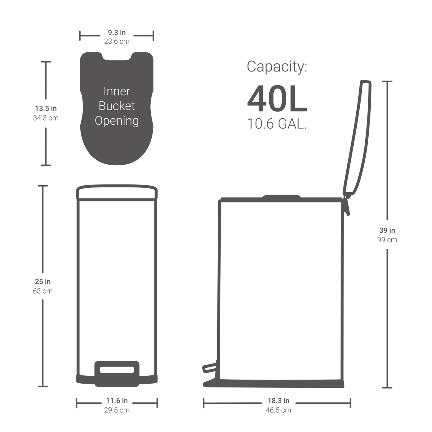 10.6 Gallon + 2.6 Gallon Slim Step Can Combo