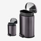 13.2 Gallon + 1.6 Gallon D-Shape Black Stainless Steel Step Can Combo