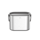 Compact stainless steel kitchen compost bin with slim countertop design