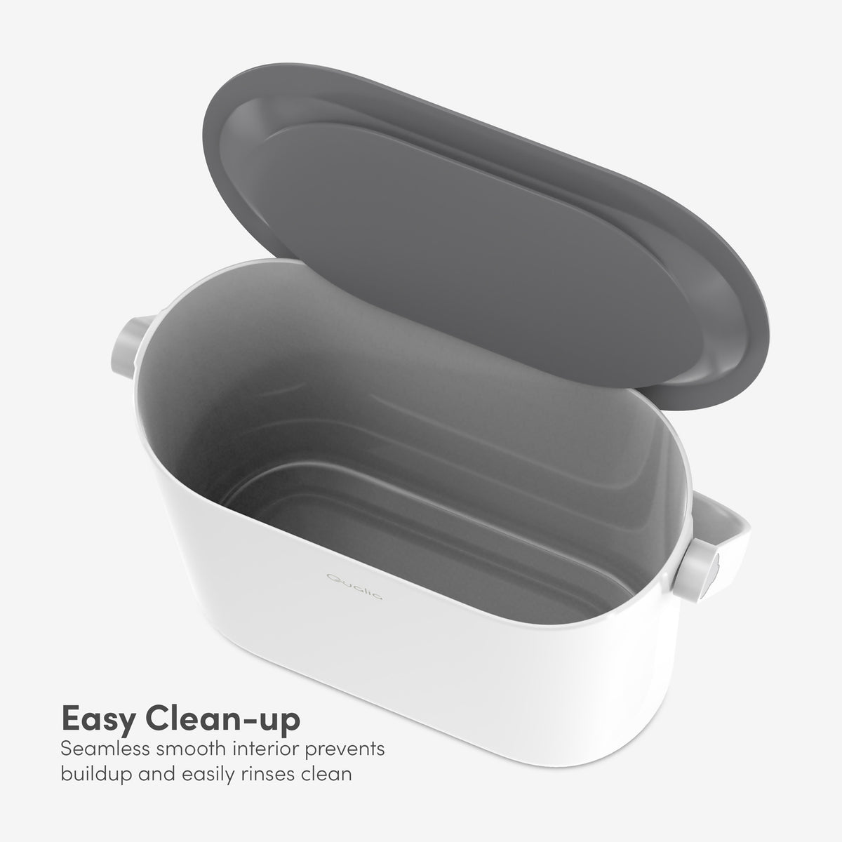 Smooth easy-clean interior of ABS countertop compost bin