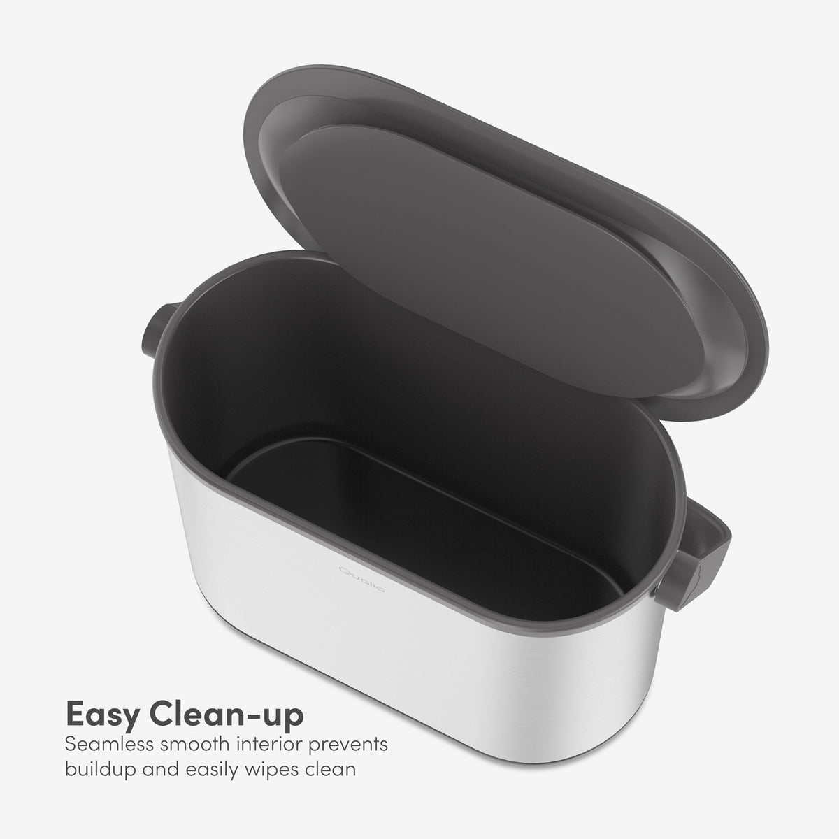 Smooth easy-clean interior of small kitchen countertop compost bin