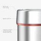Fingerprint-resistant commercial stainless steel trash can with Egyptian gold trim