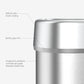 Fingerprint-resistant commercial stainless steel trash can with gray trim