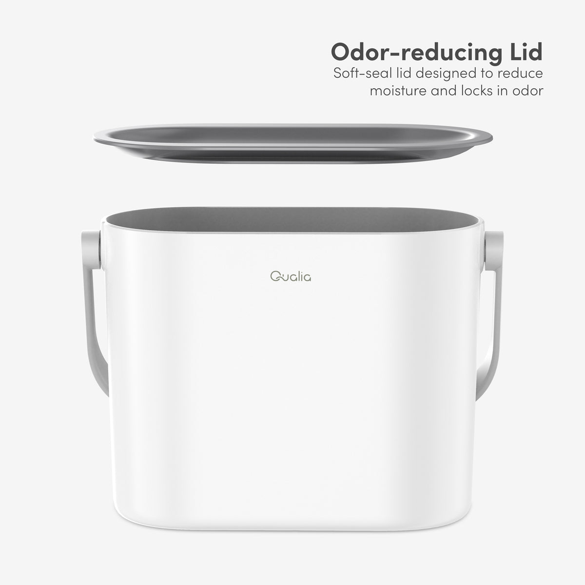 Odor-reducing lid on 1 gallon countertop compost bin
