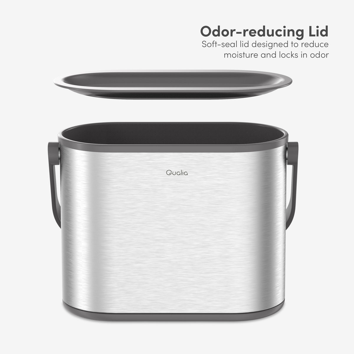 Odor-reducing lid on 1 gallon countertop compost bin