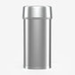 Oval stainless steel office trash can with earthy gray trim