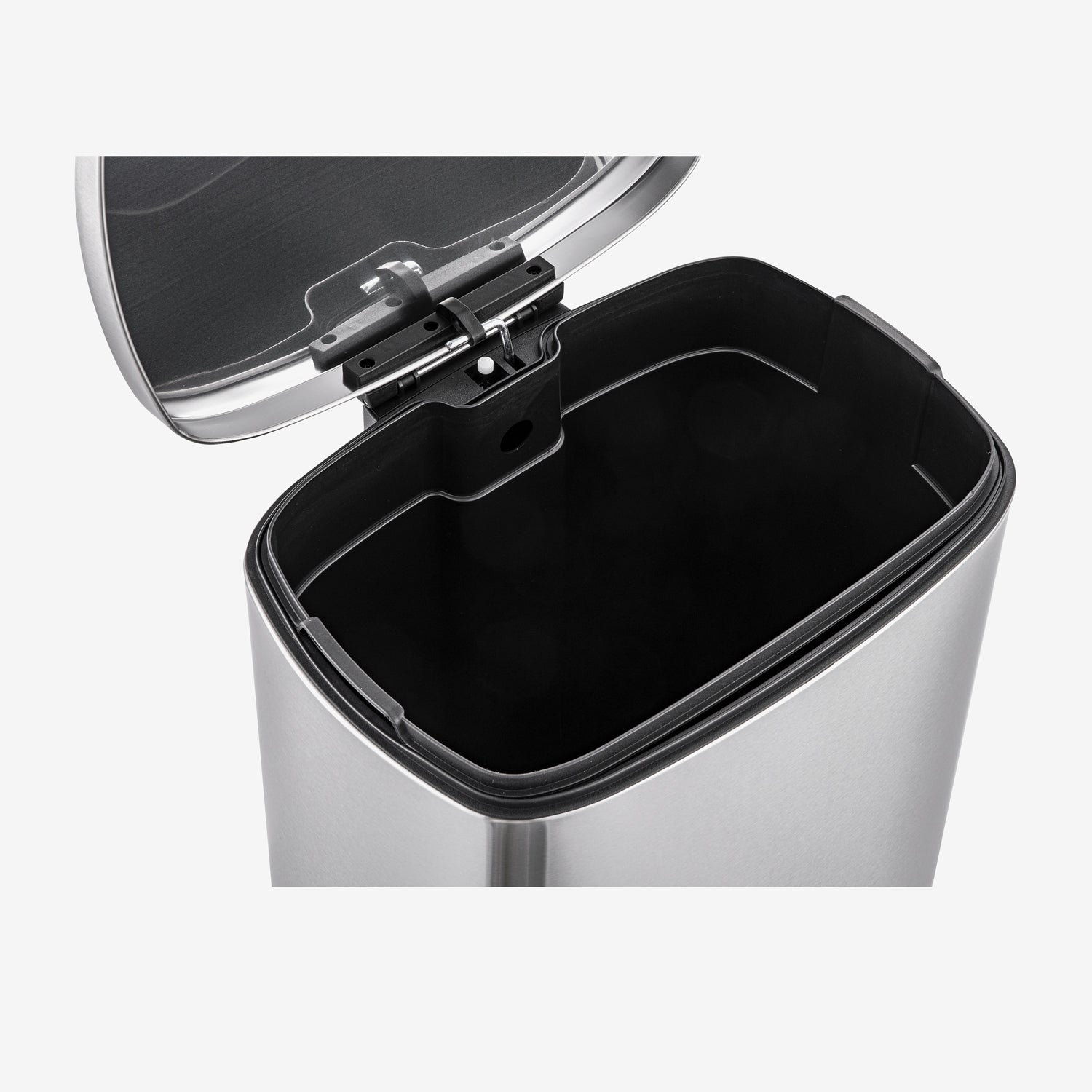 Removable leakproof inner bucket inside stainless steel step trash can