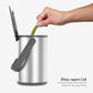 Slim stainless steel food scrap bin for compact kitchen countertops